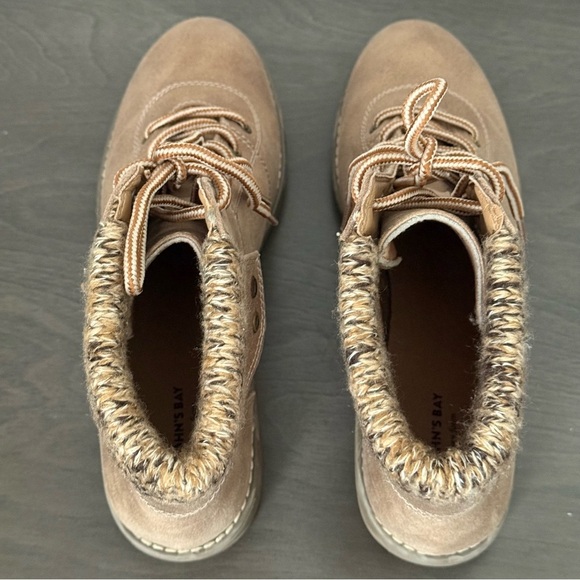 St. John's Bay Knit Top Lace-Up Boots Size 9.5 - Picture 5 of 10